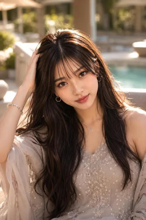 Luxury Poolside Portrait