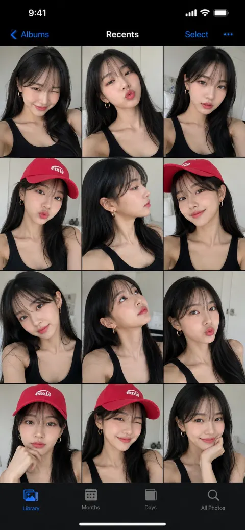 Korean Aesthetic Selfie Collage