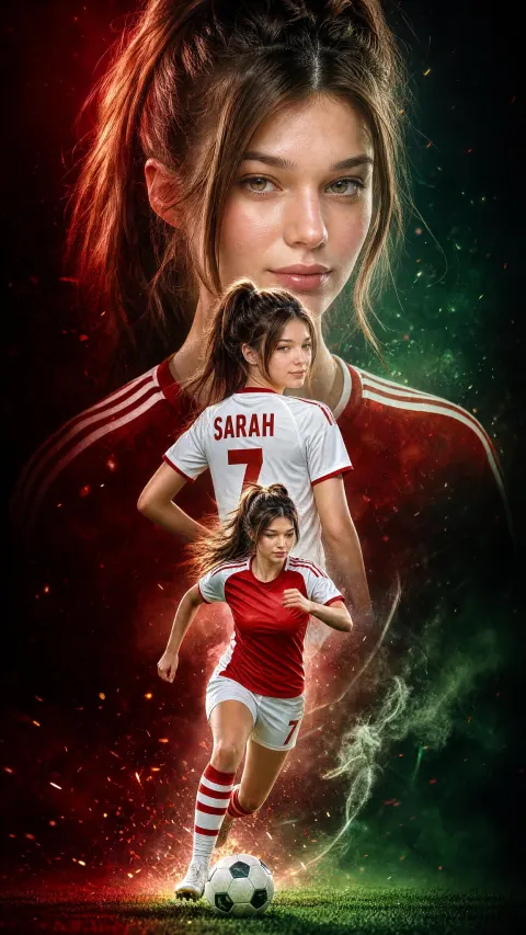 Triple Exposure Football Star Poster