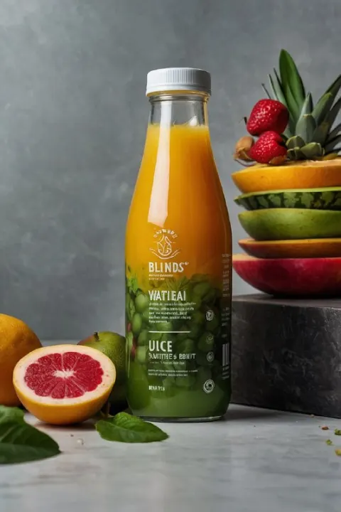 Vitality Blends Natural Fruit Juice Advertising Poster