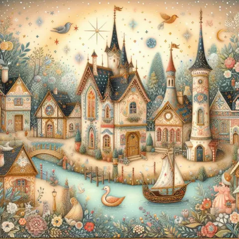 Enchanted European Rural Wonderland Children's Book Art