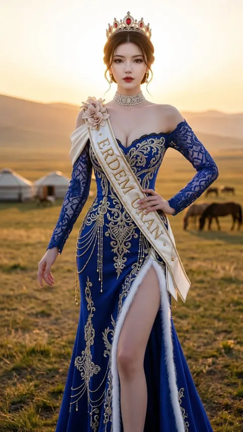 Mongolian Beauty Queen Portrait