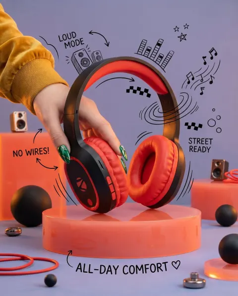 Neon Floating Headphones Ad