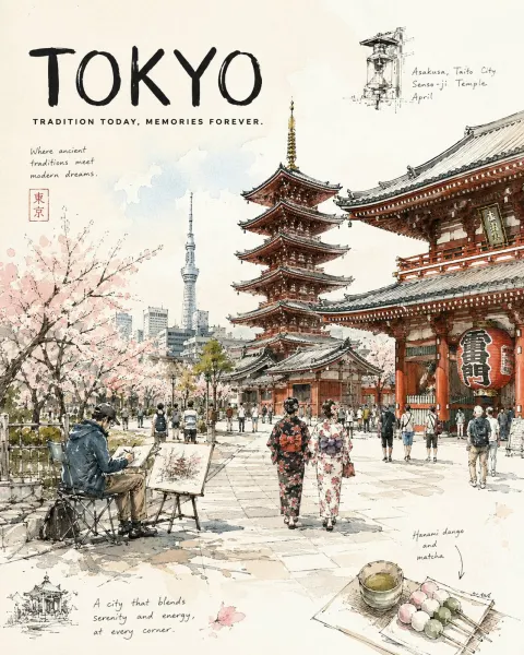Sketchbook Travel Journal Poster