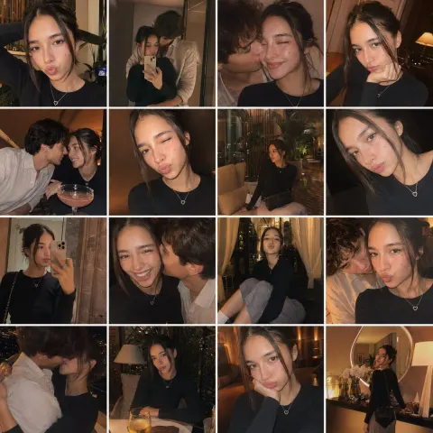 Retro Film Vacation Selfies Grid