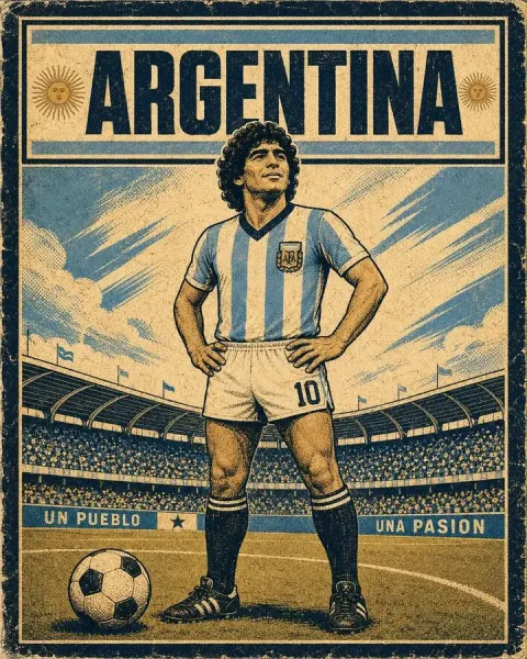 Retro Silkscreen Football Poster Art