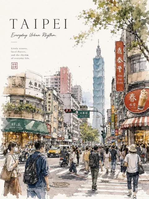 Watercolor City Wanderlust Poster
