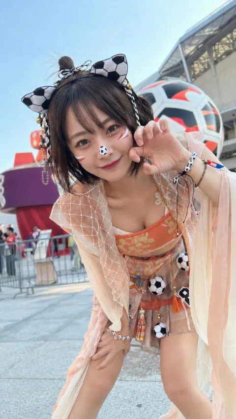 Quirky Football Babe Traditional Check-In