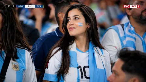World Cup Female Fan Live Match