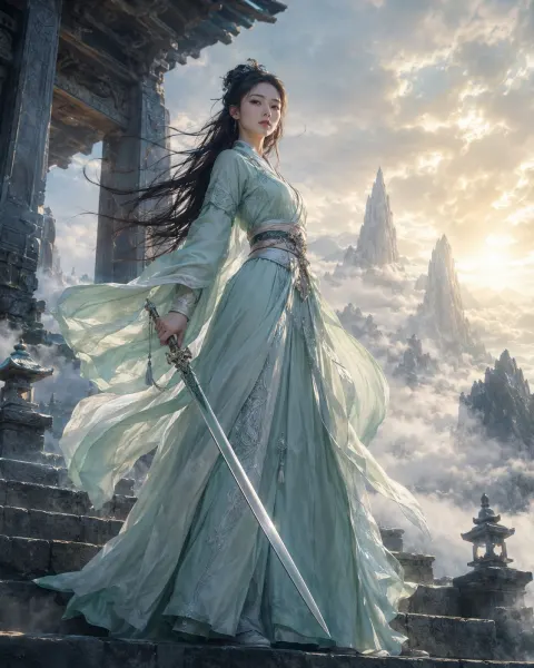 Xianxia Sword Maiden at Dawn