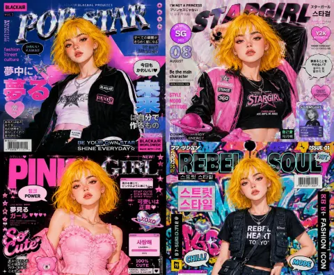 Y2K Cyber Pop Fashion Collage