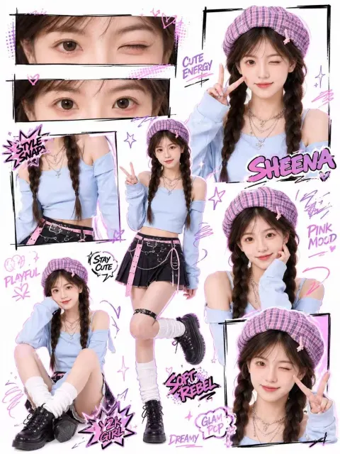 Y2K Cute Street Style Collage Poster