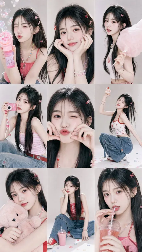 Y2K Korean Girl Magazine Collage