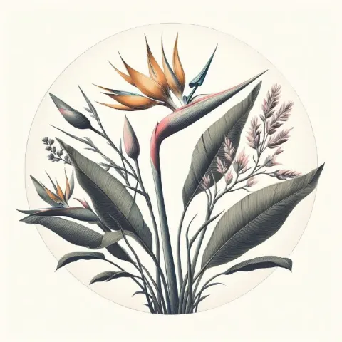 Bird of Paradise Vintage Botanical Engraving Print