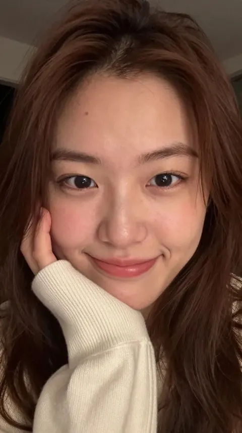 Tired Girl Warm Selfie Portrait