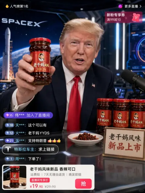 Trump Sells Chili Sauce Live