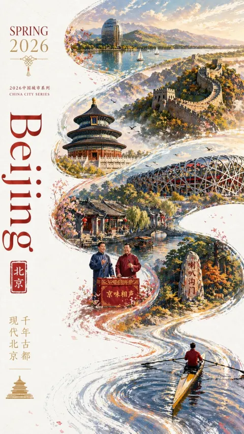 Beijing Red Silk Scroll