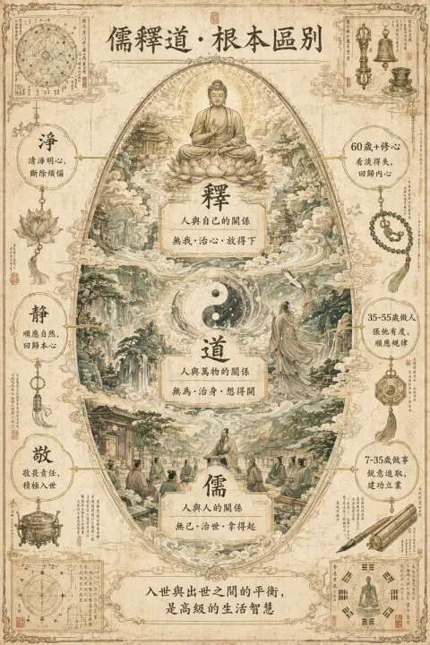 Confucianism Buddhism Taoism Ancient Manuscript Infographic