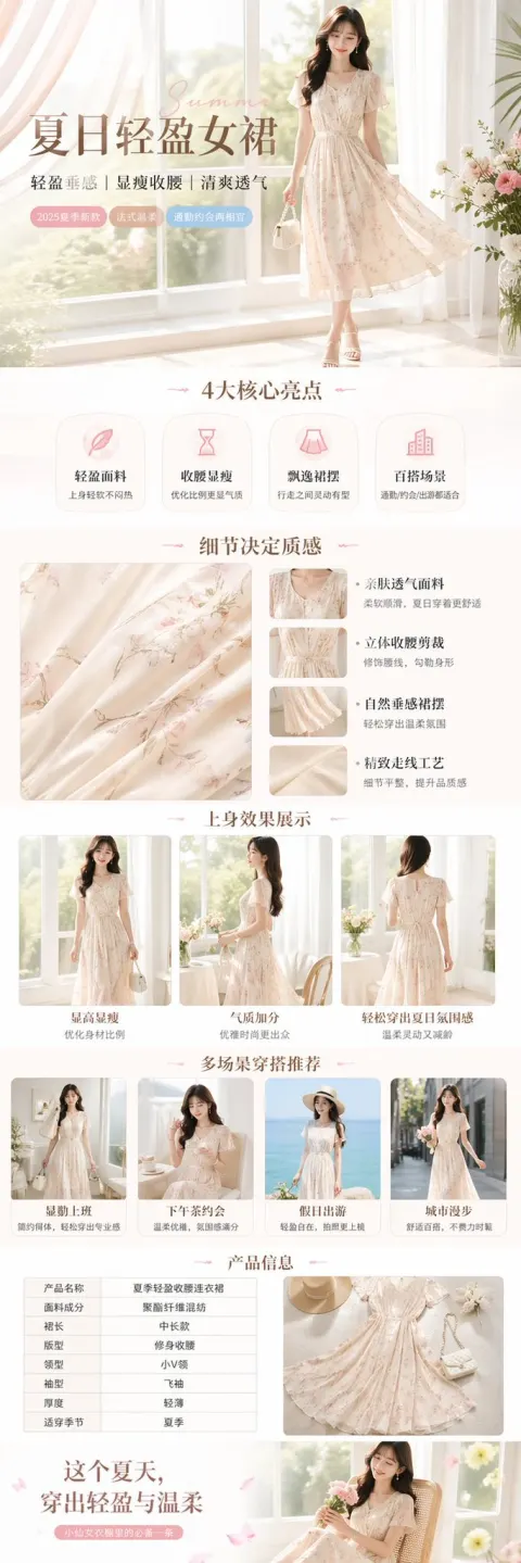 Summer Dress E-Commerce Detail