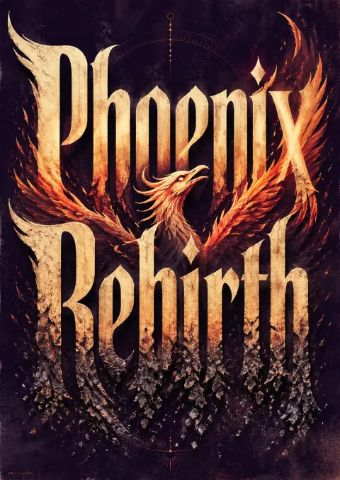 Phoenix Rebirth Typography