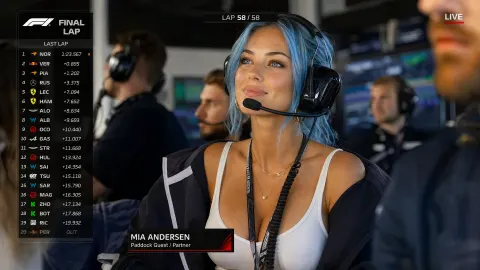 F1 Blue-Haired Driver Girlfriend Broadcast