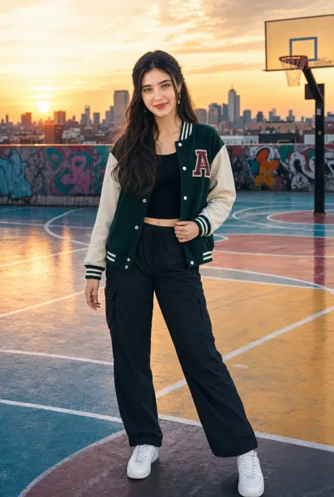 Sunset Rooftop Basketball Portrait