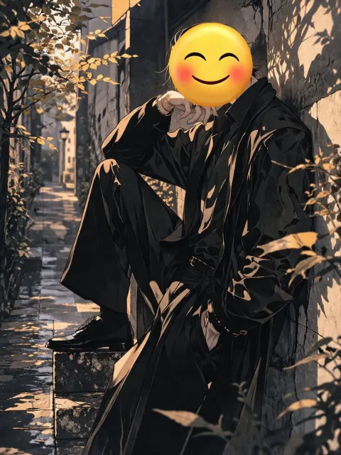 Mysterious Anime Figure In Golden Alley