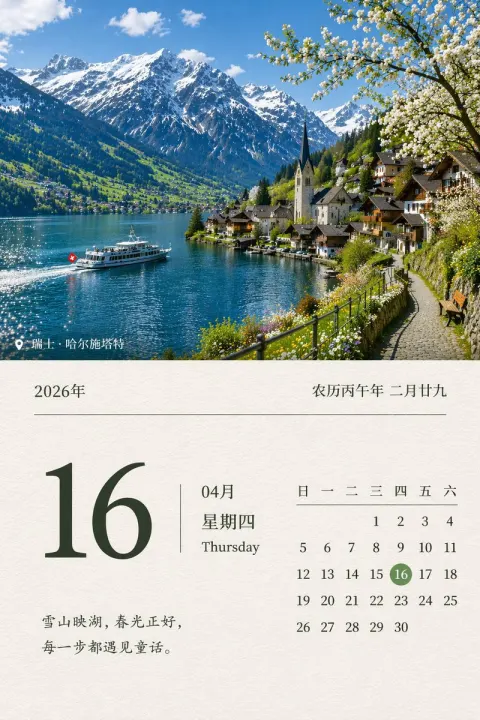 Stunning Scenery Calendar Design