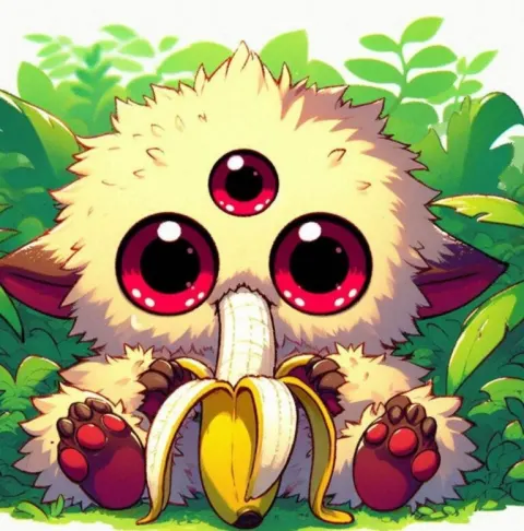 Cute Fuzzy Monster in Jungle