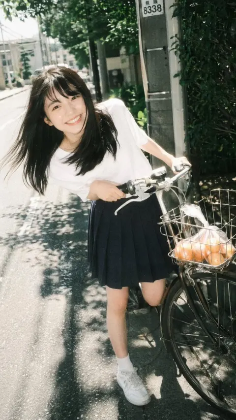 Summer Bike Girl Film Portrait
