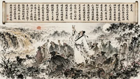 Traditional Ink Banquet Scene