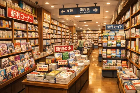 Cozy Japanese Bookstore Exploration