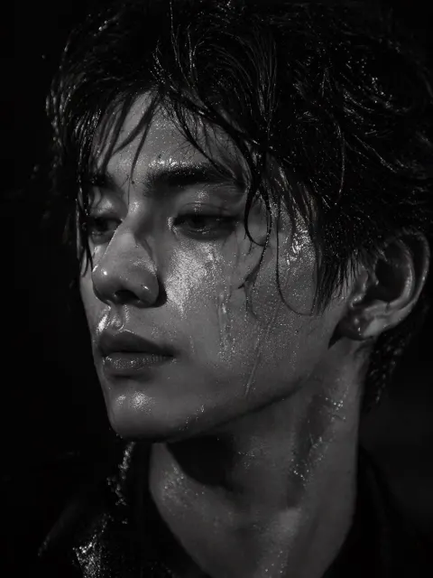 Wet Hair Model Noir Portrait
