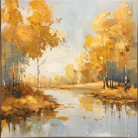 Mid-Century Impressionist Oil Painting Elegant Scene