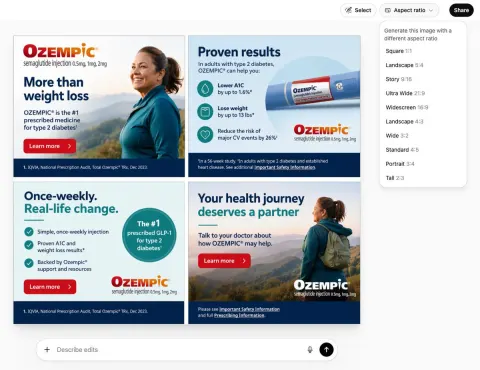 Ozempic Four-Frame Banner Ad
