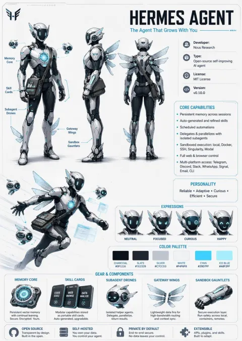 Hermes Agent Character Design Sheet