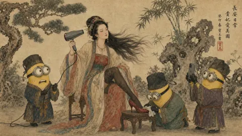 Tang Consort Hair Dryer Minions Servants
