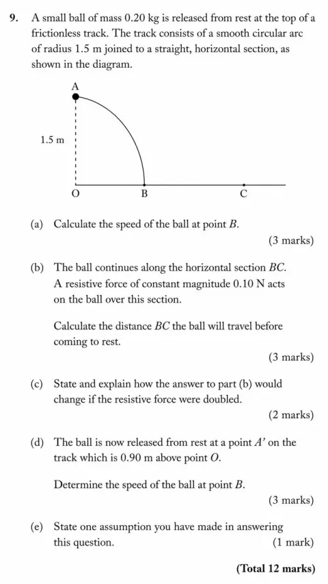 Physics Multiple Choice Answers