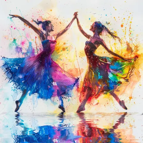 Watercolor Dance Performance With Fluid Costume Motion