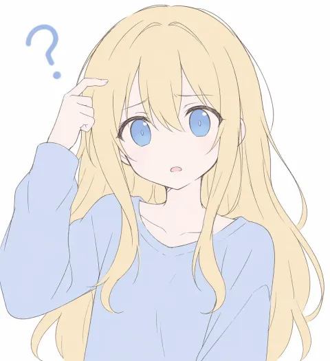 Soft Pastel Anime Girl Puzzled Portrait
