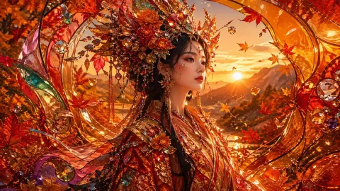 Luxurious Autumn Fantasy Portrait