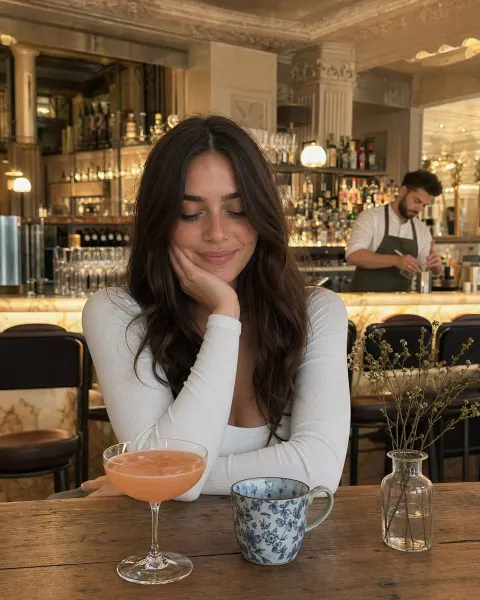 Parisian Café Bar Afternoon Portrait