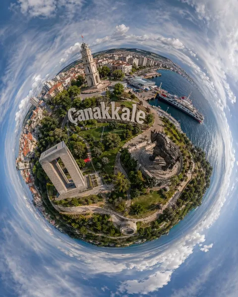 Çanakkale Tiny Planet Panorama