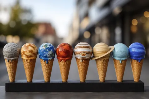 Solar System Ice Cream Art