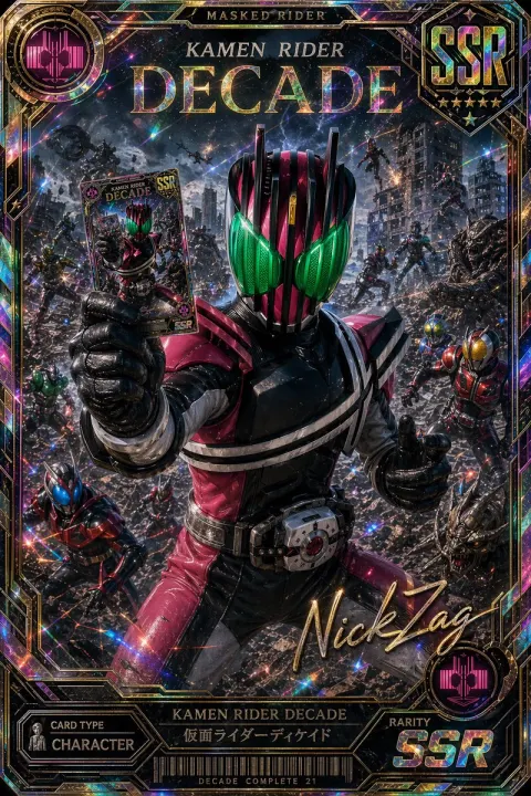 Kamen Rider Decade Holographic SSR Card
