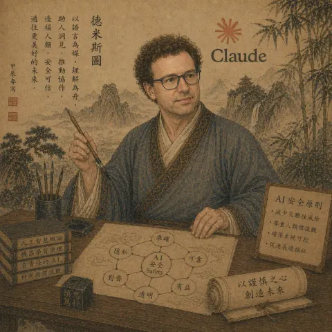 Ancient Scholar AI Safety Art