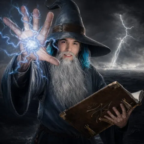 Storm Mage Wielding Thunder