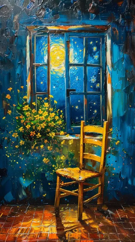 Van Gogh Chair Post-Impressionism Style Painting