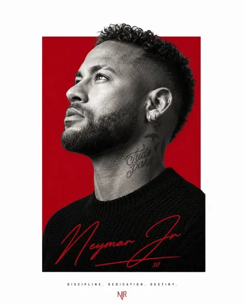 Crimson Minimalist Athlete Portrait
