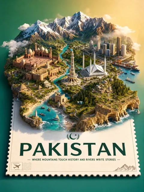 Pakistan 3D Isometric Travel Poster